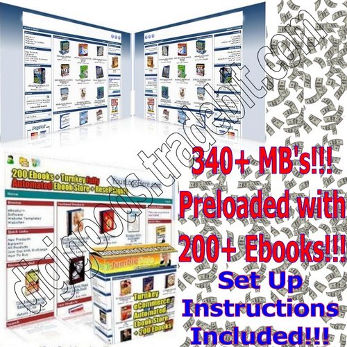 Product picture Turnkey Mega Ebook Store with 200+ Ebooks - Over 340MB (MRR)